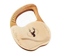 21 Metal Strings Lyre Harp, Traditional Classic Stringed Instruments, Spruce Topboard String Instrument, Extra Strings for Beginners Adults, Easy to Carry Instrument(Beige)