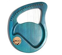 21 Metal Strings Mahogany Lyre Harp for Beginners, Lyre Harp with Durable Gig Bag and Tuning Wrench, Strings Musical Instrument (Atrovirens One Size)