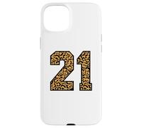 21 Number Leopard Twenty-One Team Sports Varsity Matching Case for iPhone 15 Plus