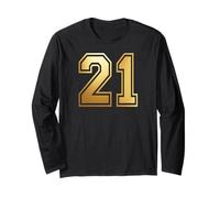 21 Number Twenty-One Team Sports Graphic Varsity Matching Long Sleeve T-Shirt