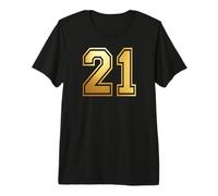 21 Number Twenty-One Team Sports Graphic Varsity Matching Premium T-Shirt