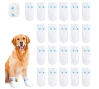 21-Pack Dog Paw Protectors - Waterproof Boots for Injured Paws with Self-Adhesive Bandage, Non-Woven Socks Stop Licking, For Daily Care & Outdoor Walks