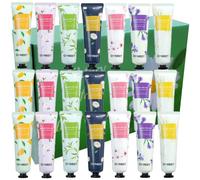 21 Pack Hand Cream Gift Set, Gentle Hand Cream Lotion with Natural Plant Flower Fruit Flavour for Self Sensitive Skin, Extra Moisturising Cream for Outdoor Use, Travel Size