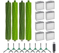 21 Pack Replacement Parts Accessories for iRobot Roomba max 705 vac/Plus 504 Vac Robot Vacuum, 2 Set Rubber Brushes & 8 HEPA Filter & 8 Edge-Sweeping Brushes with 1 Cleaning Tool