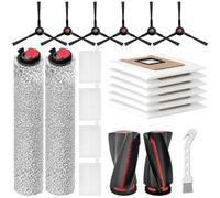 21-Pack Replacement Parts Kit Compatible with Eufy C28 Robot Vacuum, Accessories Include 2 Main Brushes, 2 Roller Mops, 6 Dust Bags, 4 Filters, 6 Side Brushes, Cleaning Brush