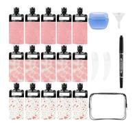 21 Pack Squeeze Pouches for Toiletries Liquid, Plastic Portable Refillable Travel Pouches, Leak Proof Fluid Makeup Packing Bag for Lotion Shampoo Conditioner Face Cream Hand Soap