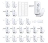 21 Pack Wire Shelf Clips Kit with Screws, Expansion Tubes & Adhesive Pads - Heavy Duty Closet Shelf Support Brackets, Wall Mounted Clips for ClosetMaid, Rubbermaid Wire Shelving (White)