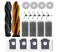 21 Packs for Dreame X50 Ultra/ X50 Master/ L50 Pro Ultra Vacuum Cleaner, Replacement Parts Include 1 Main Brush,4 Mop Cloth,4 Hepa Filters,6 Side Brush,4 Dust Bag,1 Pair of Cleaning Tools