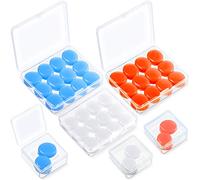 21 Pairs Ear Plugs for Sleeping Soft Reusable Moldable Silicone Earplugs Noise Cancelling Earplugs Sound Blocking Ear Plugs with Case for Swimming, Concert Airplane 32dB NRR (White, Blue, Orange)