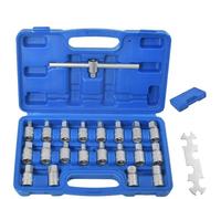 21 Pc Oil Drain Sump Plug Socket Set Kit - Gearbox & Axle Tool