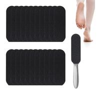 21 PCS Foot Files for Hard Skin Set,Foot Files and Callus Remover for Hard Skin,Stainless Steel Foot Rasp File,Emery Boards for Feet - 1 Stainless Steel Handle, 10 Coarse Grit and 10 Fine Grit Foot