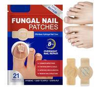 21 Pcs Fungal Nail Repair Patches for Toenails -8-Hour Extra Strength Overnight Treatment,Multi-Purpose Toenail Repair Pads, Plant-Based Gentle Formula, Breathable Nonwoven Design