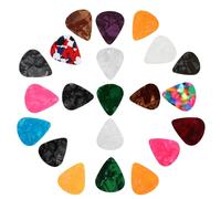 21 Pcs Guitar Picks, Bass Picks, Variety Colorful Celluloid Plectrums, Thin, Medium & Heavy 3 Different Thickness For Electric Acoustic Guitars Bass Ukulele
