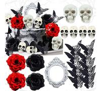 21 PCS Halloween Cake Decoration Witch Ghost Cake Topper Rip Cake Decoration Birthday Decoration for Boys Girls Halloween Party Supplies