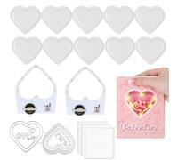 21 PCS/Set Heart-Shaped Creative Easy Halo Lights & Easy Lights for DIY Light-Up Christmas Cards Making Scrapbook Decoration ; Self-Adhesive Light-Up Units with Warm White LEDs (Without Battery)