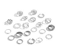 21 PCS Silver Ring Sets for Women, Stackable Silver Rings Women Set, Thin and Chunky Ring for Womens Teen Girls, Aesthetic Womens Rings Finger for Mom Ladies Girls Jewelry Friendship Gifts