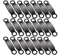 21 Pcs Slide On Pet Id Tags Cat Dog Name Tag Silent, Blank S/M/L Black Stainless Steel Silicone, Quiet No Noise Pet Dog Cat Collar Tag (Black, L)