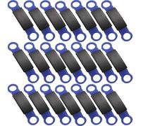 21 Pcs Slide On Pet Id Tags Cat Dog Name Tag Silent, Blank S/M/L Black Stainless Steel Silicone, Quiet No Noise Pet Dog Cat Collar Tag (Blue, L)