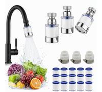 21 Pcs Tap Water Filter Faucet Cartridges Hard Water UK Taps Kitchen | Plastic Stainless Steel, 360 Swivel Water Purifier for Kitchen Sink, Filter Cartridges Chlorine Fluoride Heavy Metals