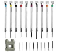 21 Pcs Watchmakers Screwdriver Set 0.6-1.6 mm Precision Screwdriver Kit for Jewellers Watch Eyeglasses Clocks Jewelry Tools Repair Magnetizer (10 Screwdrivers 10 bits 1 demagnetizer)