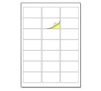 21 per Sheet, 25 Sheets, A4 White Sticker Labels, Laser/Inkjet Printing - 63.5 x 38.1mm