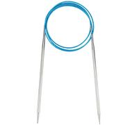 21 Piece Circular Knitting Needle Set - 3.75mm 100cm Steel Needles with Flexible Cable and 20 Locking Stitch Markers - Metal Fixed Pins