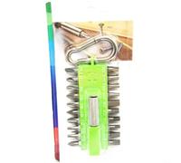 21-Piece Cross And Hex Screw Drill Bit Set Spring Hook Handle Portable Color-Coded Bit Tips Compact Lightweight For DIY Home Garden Repair Green Red(Green)