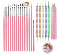 21-Piece Dotting Tool for Nail Art, 1.8mm Fine Tip Rhinestone Pickers, Professional Nail Design Tools Set with Flower Dotting Tool for Nails and Rhinestone Picker Tool, Ideal for Floral Nail Art and D