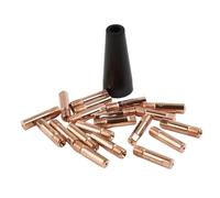 21 Piece Gasless Flux Nozzle Tip Kit for EasyFlux 125 Amp Welder with Copper Contact Tips and Protective Cover for MIG Torch Models 56355 56359 (035)