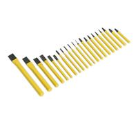 21 Piece Punch & Cold Chisel Set - Hardened & Tempered - Chromed Steel Loops Metallics One Size