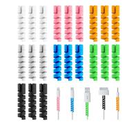 21-Piece U-Shaped Cable Protector Set - Reusable, Multi-Color Data Cable Protection