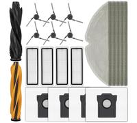 (21 Pieces) D20 Pro Plus Replacement Parts Compatible with Dreame D20 Pro Plus Robot Vacuum Cleaner, 2 Roller Brushes, 5 Mop Pads, 4 HEPA Filters, 4 Dust Bags, 6 Side Brushes, Accessories Kit