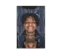21 Savage Cheesin Print Album Cover Signed Limited , Music Album Cover ,Pop Hip Hop Rap Singer Star Music Poster Aesthetic Canvas Wall Art for Girl And Boy Teens Dorm Decor 20x30inch(50x75cm) Unframe-