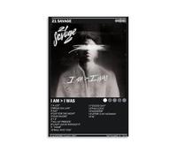 21 Savage I AM I WAS Creative Waterproof Decorative Paintings Free of Framing Directly Pasted with Moisture-proof And Anti Fouling Materials Living Room Bedroom Hanging Paintings Artistic Sense Home