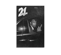 21 Savage Out The Window Print Album Cover Signed Limited , Music Album Cover ,Pop Hip Hop Rap Singer Star Music Poster Aesthetic Canvas Wall Art for Girl And Boy Teens Dorm Decor 12x18inch(30x45cm) U