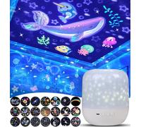 21 Sets of Films, Kids Night Light Projector, Projector Night Light for Kids Bedroom, Ceiling, Star Galaxy Projector for Baby Toddler Girls with 360° Rotating, Birthday, Christmas, Nursery, Room Decor