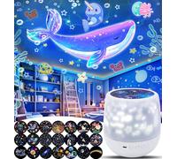 21 Sets of Films, Night Lights for Kids Bedroom, Ceiling, Baby Night Light Projector, Star Galaxy Projector for Kids Baby Girls with 360° Rotating Dimmable, Birthday, Christmas, Nursery, Room Decor