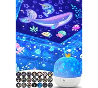 21 Sets of Films, Projector Night Light for Kids Bedroom, Ceiling, Baby Night Light Projector, Star Galaxy Projector for 1-14 Years Old Baby Girls with 360° Rotation for Christmas, Nursery, Room Decor