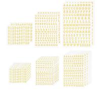 21 Sheets Small Letter Stickers, Tiny Glitter Gold Alphabet Stickers Alloy Self Adhesive Mini Gold Number Sticker Mini Letter Sticker Small Letters for Scrapbooking Nails Manicure DIY Crafts