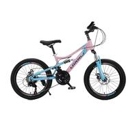 21 Speed Kids Bike, Pink Girls Mountain Bike, 22” 24" Road Bike, Sport Bicycle, Girls Cycle, Double Front and Rear Suspension, 7 Gears, Dual Disc Break, Tool Kit, 6 to 12 Year Old New! (22 Inch)