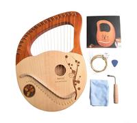 21 Strings Lyre Harp, Mahogany Solid Wood Music Instrument with Spare Strings and Tuning Wrench, for Greek Classical Music (Deer)