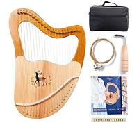 21 Strings Lyre Harp, Mahogany Wood Harp with Carry Bag, Tuning Wrench, Spare Strings, Gift for Music Lovers Beginners Children Kids Adults, Strings Musical Instrument