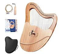 21 Strings Lyre Harp, Metal Strings Mahogany Instrument with EVA Bag, Tuning Wrench, Spare Strings, User's Manual, Gift for Beginners Music Lovers Adult