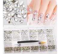 21 Styles Of 5500 White Crystals Diamond 700 Round Flat Rhinestones +4800 Multi-Shape For Rhinestone Mix 3D Flat Back