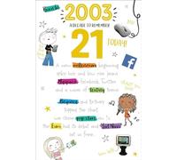21 Today In 2024 - Year You Were Born 2003-21st Milestone Birthday in 2004 Greeting Card - A Decade To Remember Blast From The Past (21st)
