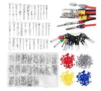 21 Types Electrical Connectors, 420pcs Car Electrical Connector Pins 1/1.5/1.8/2.2/2.8/3.5mm Non-Insulated Plug Removal Male Female Crimp Pins Auto Electric Connector Kit w/18 pin Needle Extractor