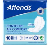 21 x Attends Contours Air Comfort 10 | Unisex Incontinence Pads | 1 Pack of 21