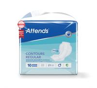 Attends Contours Regular 10 Faecal & Urinary Incontinence Pads x 63
