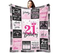 21 Year Old Birthday Gifts for Her - 21st Birthday Gifts for Women - Gifts for 21st Birthday Female - 21st Birthday Gifts for Her - 21st Bday Gift Ideas for Daughter - Throw Blanket 60 x 50 inch