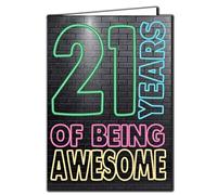 21 years of being awesome - Birthday Age Relation Male Birthday Card AGE12, Multi, 5x7